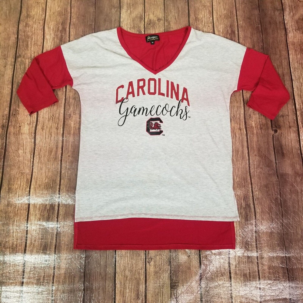 Gameday Couture Womens Shirt Gray Size M Medium Carolina Gamecocks Raglan V-Neck